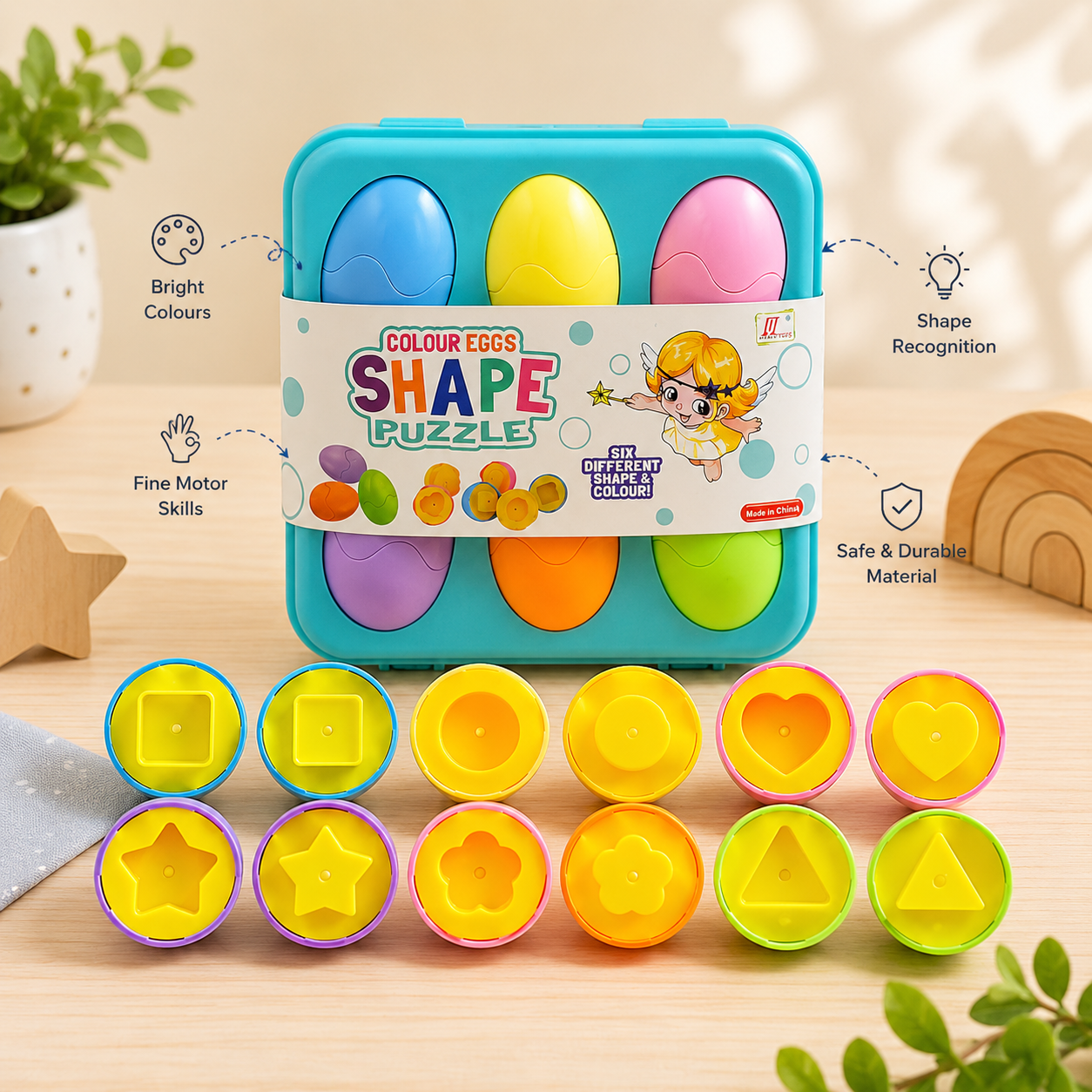Colour Matching Eggs Shape Puzzle Toy for Kids