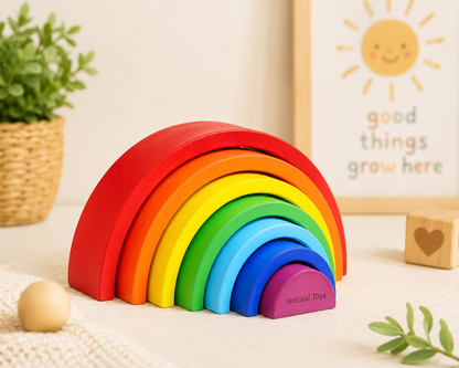 wooden Rainbow Stacker Toy