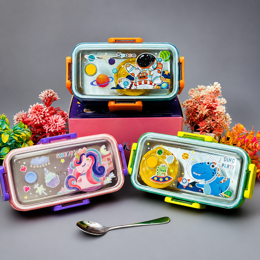Double Decker Personalized Stainless Steel Lunch Box 500 ml*2 +Bowl 80ml
