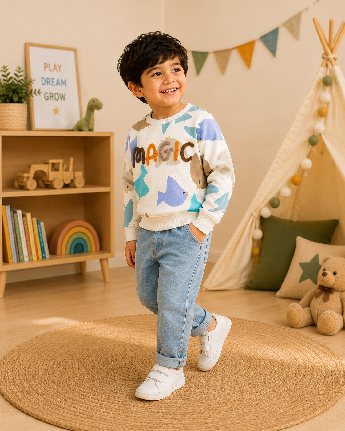 Sea World Printed Kids Sweatshirt
