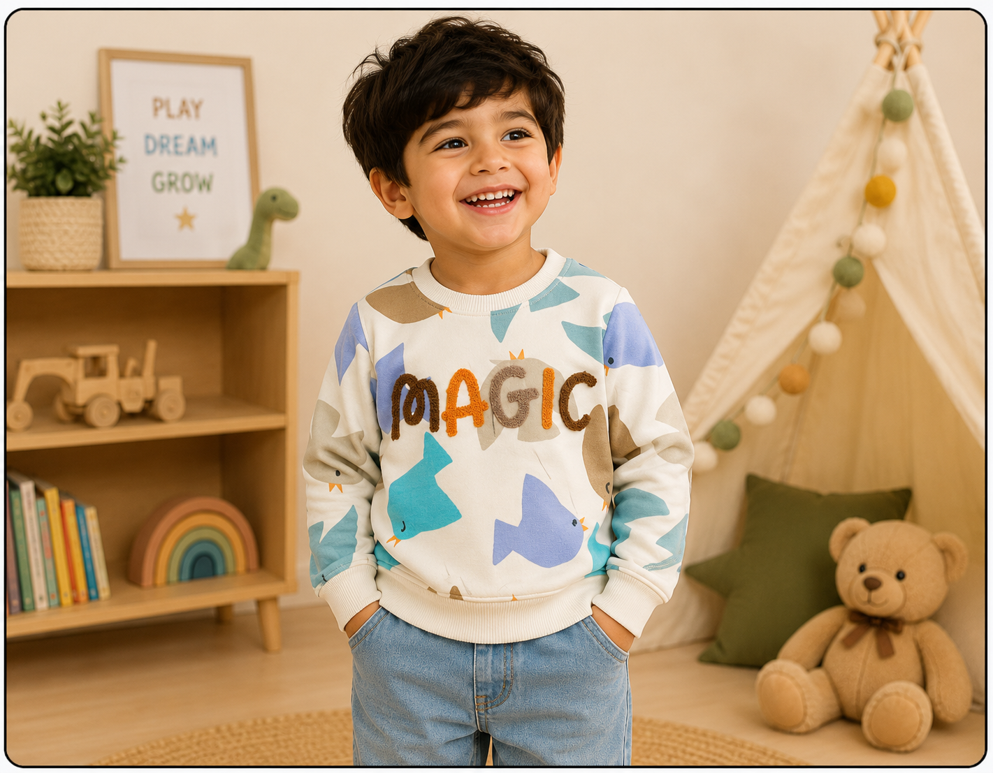 Sea World Printed Kids Sweatshirt