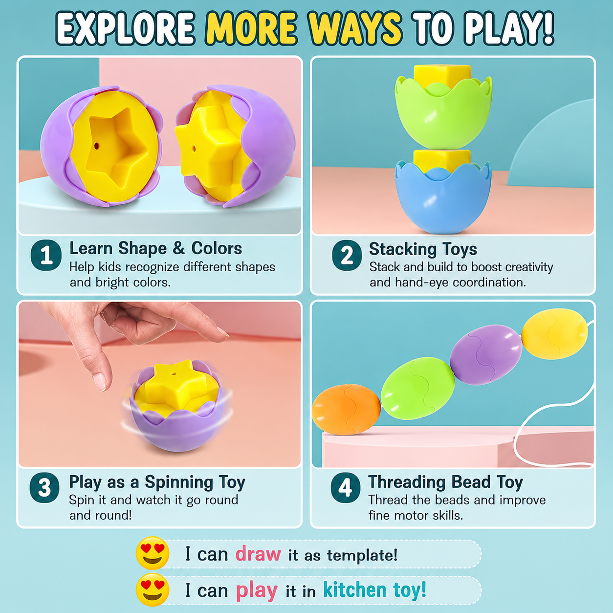 Colour Matching Eggs Shape Puzzle Toy for Kids