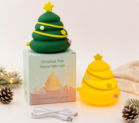 Cute Christmas Tree Silicone Light – Soft Glow, Festive Vibes