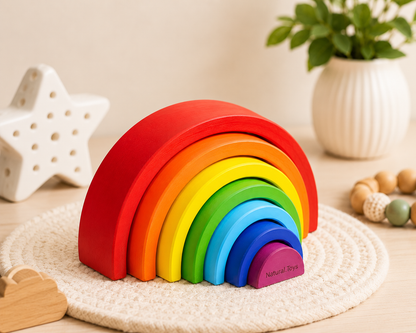 wooden Rainbow Stacker Toy