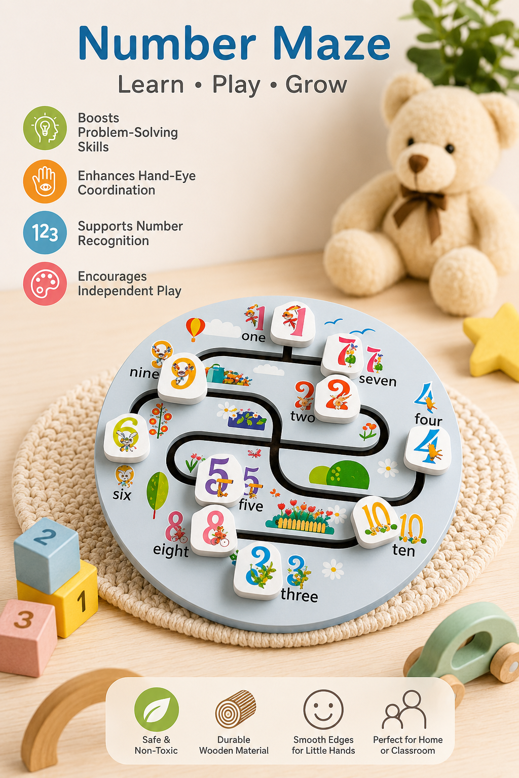 Number Maze Learning Board