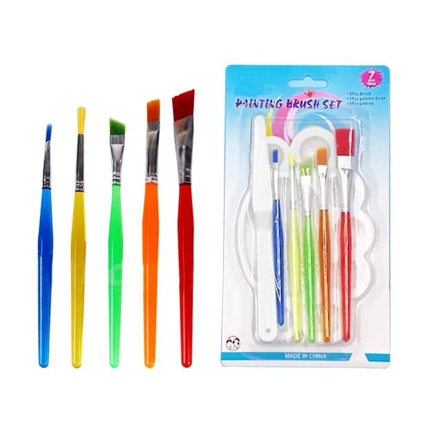7PC PAINT BRUSH TP COLOR WITH TRAY A0117