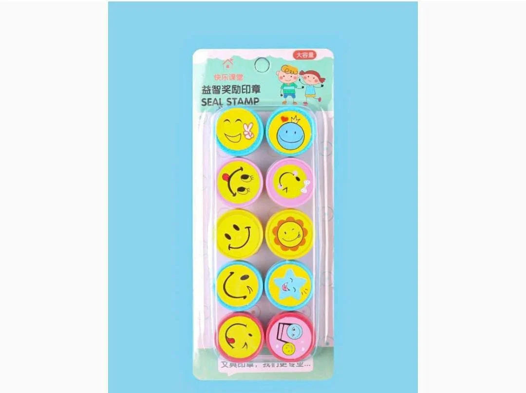 Kids Fun smiley stamps - set of 10 in a pack