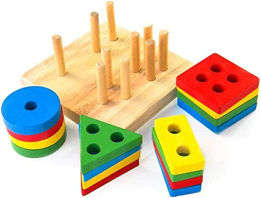 Wooden Shape sorter - colorful for kids