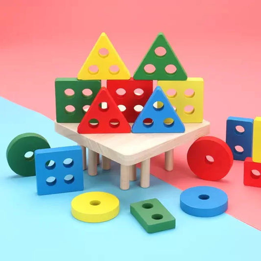 Wooden Shape sorter - colorful for kids