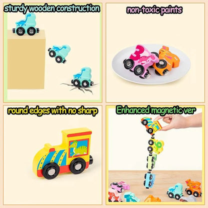 Wooden Number Small Train random design will be shipped