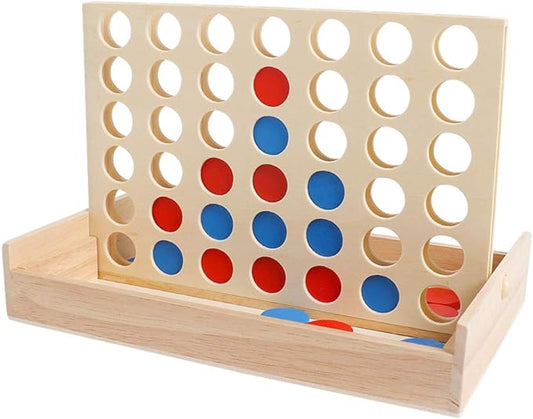 Wooden Connect 4 Game – Classic Strategy Game for Kids & Families