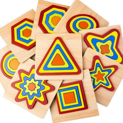 Wooden Geomatric Shape Puzzle 1Pc Random Design Will Be Shipped