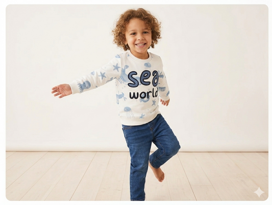 Baby Boys/Girls Sea World Cotton Sweatshirt