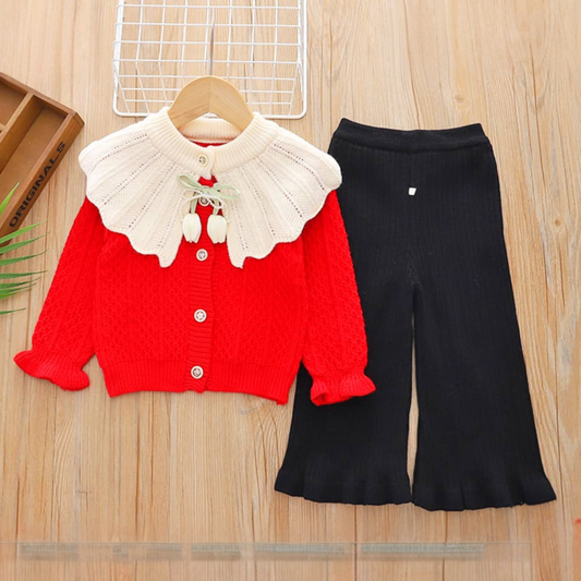 2Pcs Stylish Sweater Set for Girls | Winter Collection | Cozy Knit Outfit