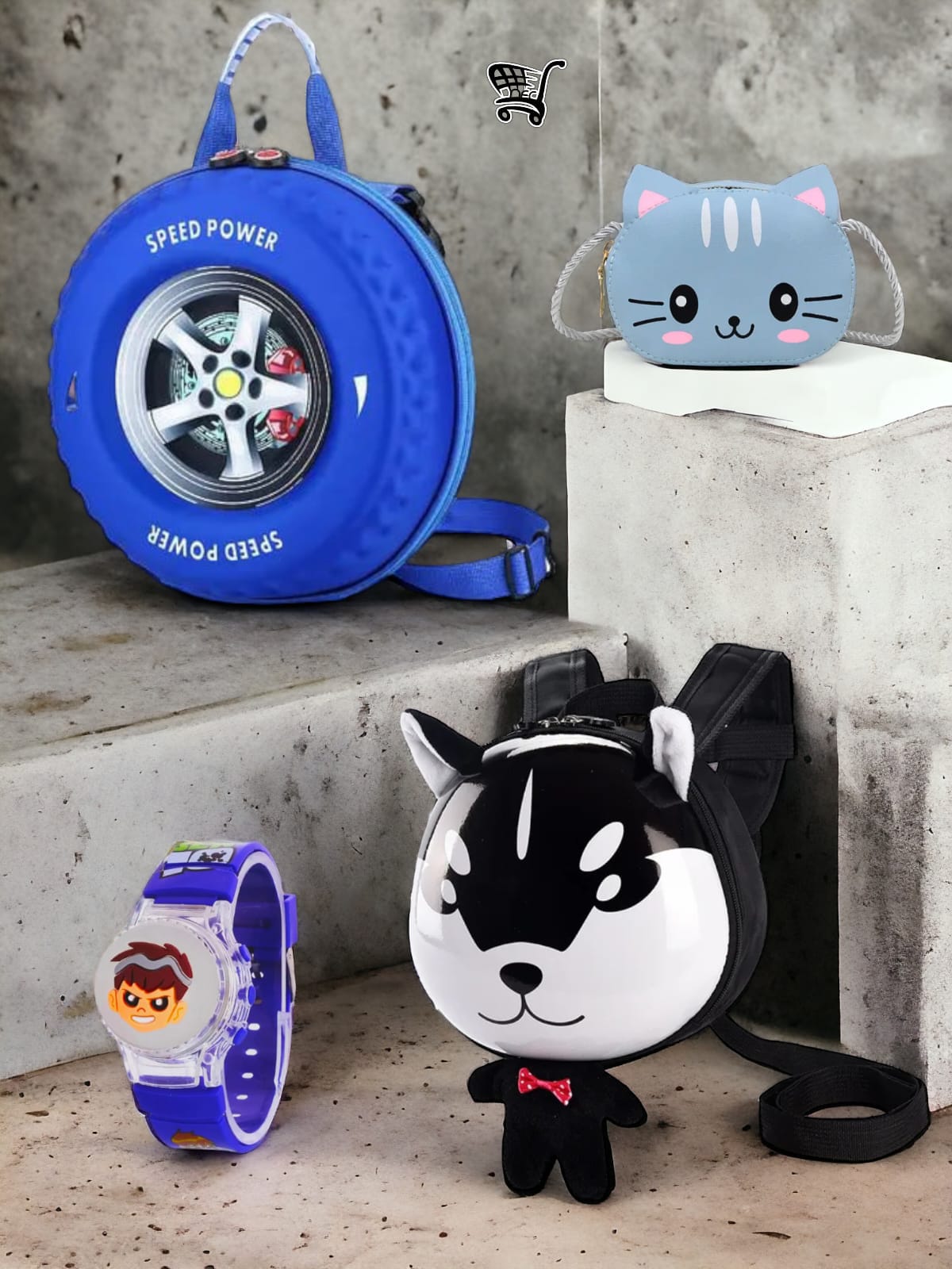 4-Piece Kids' Combo – Fun & Stylish Backpack Set! 🎒✨