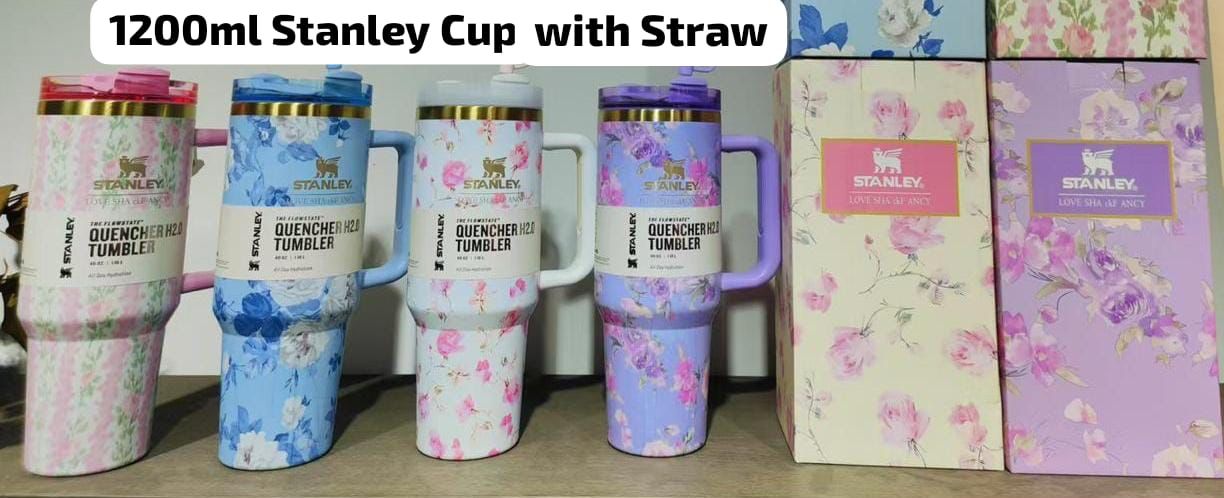 Stainless Steel Tumbler – 1200ml with Acrylic Straw 🥤✨