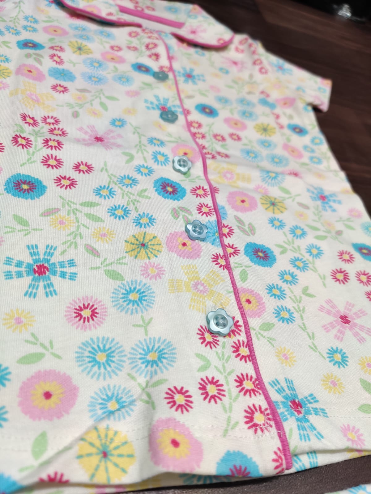 Pure Cotton Short Pant Night Suit for Kids (Age 2–6 Years)