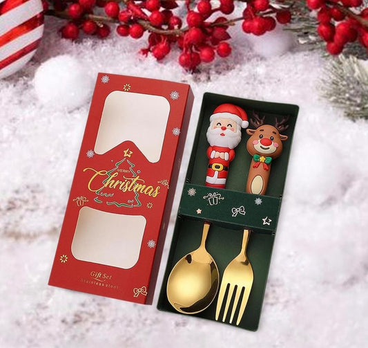 Christmas Spoons & Forks Set – Festive Stainless Steel Flatware
