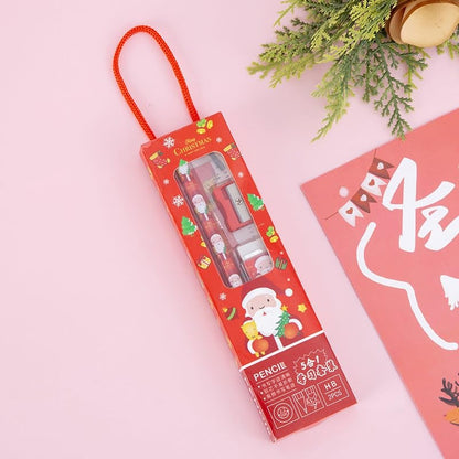5pcs Christmas Series Kids Stationery Set – Fun & Festive School Kit