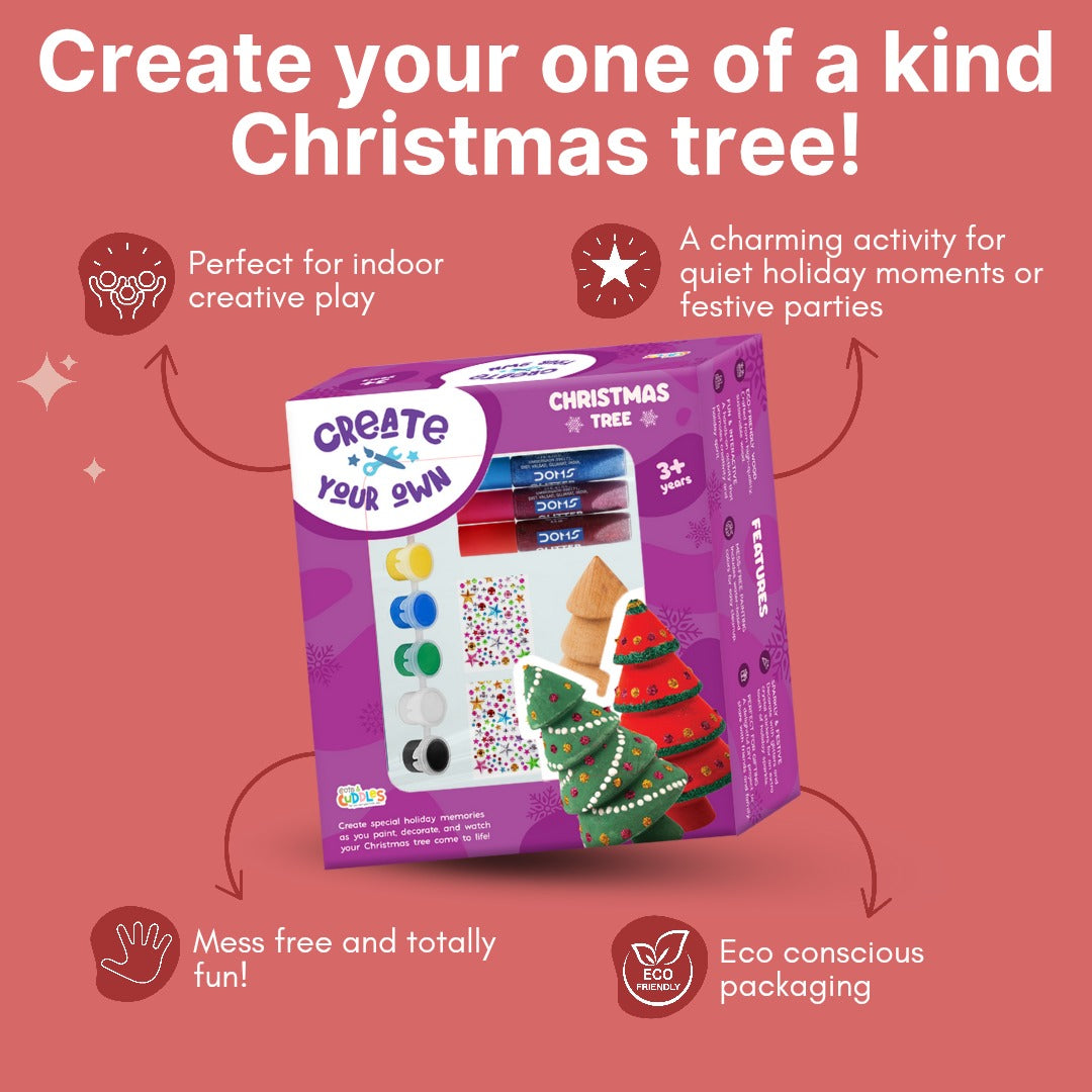 Wooden DIY Christmas Tree for Kids (Age 3+) – Creative Festive Fun!