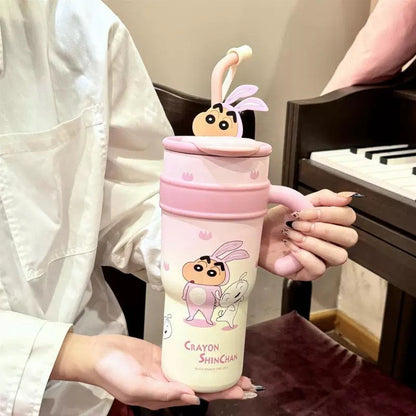 Cute & Stylish Insulated Water Bottle with Straw – Perfect for Students