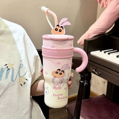 Cute & Stylish Insulated Water Bottle with Straw – Perfect for Students