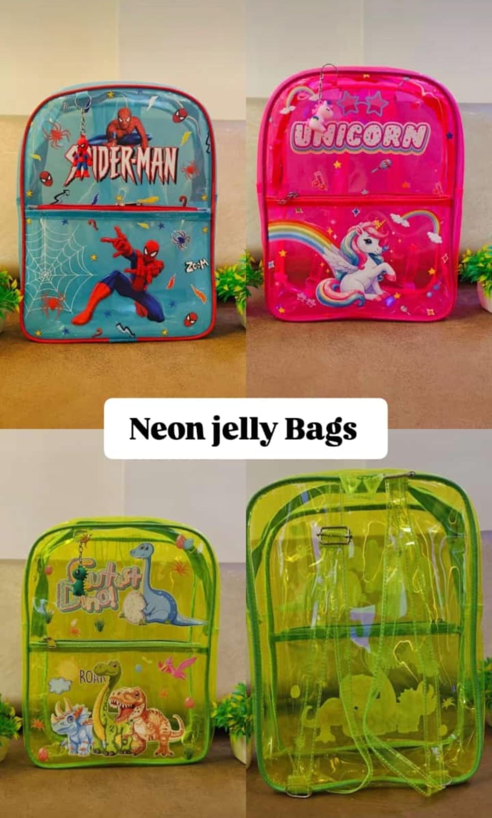 Neon back pack with Keychain