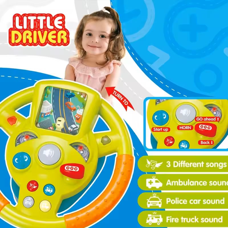 🚗 Children’s Steering Wheel Toy – Electric Baby Stroller Simulation & Early Education Puzzle Game 🚗