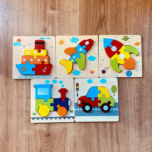 Wooden Transport Puzzles – Fun & Educational Toy for Toddlers! 🚌