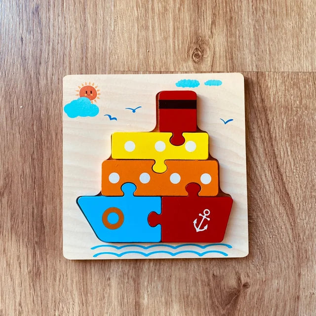 Wooden Transport Puzzles – Fun & Educational Toy for Toddlers! 🚌