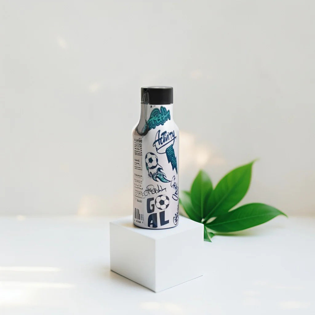 Stylish Graffiti Print Sports Water Bottle | Soccer Theme
